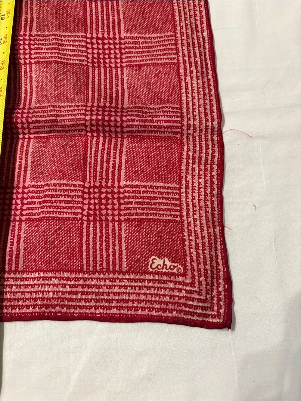 ECHO of New York Red Patterned Lightweight Neck Scarf